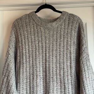 American Eagle Outfitters Gray Crewneck Sweater Chunky Knit XL Cozy